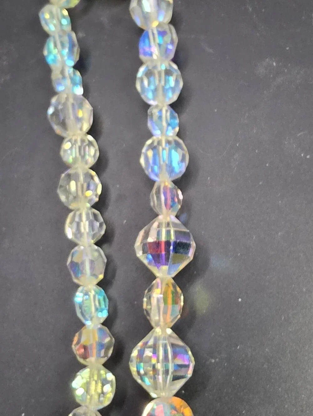 Aurora Crystal Bead Necklace - Iridescent Clear